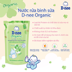 Nước Rửa Bình Sữa Dnee Organic Hương Cam Không Gây Kích Ứng An Toàn Cho Bé Túi 550ml