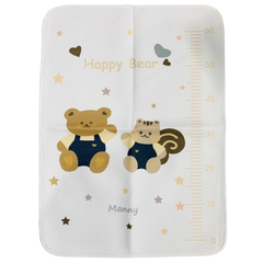 Tấm Lót Chống Thấm Cao Cấp 100% Cotton Organic Manny, 4 Lớp, Bề Mặt Siêu Thấm Hút, Mềm Mại, Thoáng 50*70cm (Có đo chiều cao)