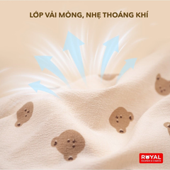 Áo choàng chống nắng Royal Monogram chất vải xốp đũi 1 lớp viền cúc thoáng mát cho 0-4 tuổi