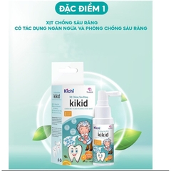 Xịt chống sâu răng Kichilachi Kikid cho bé từ 1 tuổi làm sạch khoang miệng vị dâu