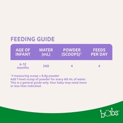 Sữa Bubs Organic Số 2 Grass Fed Follow On Formula 800g Cho Trẻ Từ 6 Đến 12 Tháng