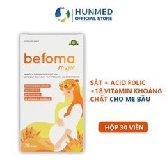 Viên uống Vitamin tổng hợp Aplicaps Befoma Mujer bổ sung Sắt, Vitamin và khoáng chất cho bà bầu (30 viên)