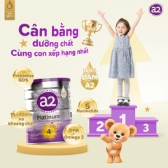 Sữa A2 Platinum Junior Milk Drink Số 4 Lon 900g (Từ 3 Tuổi Trở Lên) 2026 – Sữa A2 Đạm Quý A2 Nhập Khẩu New Zealand Tự Nhiên Dễ Tiêu Hóa Hỗ Trợ Phát Triển Chiều Cao Trí Não Hệ Miễn Dịch Sức Khỏe Toàn Diện An Toàn Không Đạm A1 Không GMO Chính Hãng Úc Giá Rẻ Cho Trẻ Tiền Học Đường