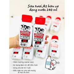 Sữa Tươi A2 Organic Whole Milk Mỹ (Thùng 18 Hộp x 240ml): Giải Pháp Tiêu Hóa Khỏe Mạnh Cho Bé