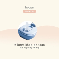 Bình tập uống có ống hút Hegen Straw cup PPSU 330ml, Blue