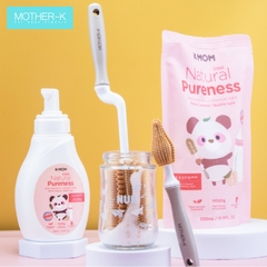 Bộ dụng cụ chổi cọ rửa bình 100% silicone Mother-K Hàn Quốc Màu Vàng
