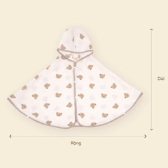 Áo choàng chống nắng Royal Monogram chất vải xốp đũi 1 lớp viền cúc thoáng mát cho 0-4 tuổi