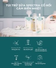 Túi Trữ Sữa Cảm Biến Nhiệt Nắp Vặn Có Cổ Nối Spectra 200ml (10 Túi/Hộp)