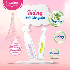 🌸 Nước muối sinh lý Fysoline màu hồng 40 ống x 5ml – Làm sạch mắt, mũi, miệng an toàn cho bé sơ sinh