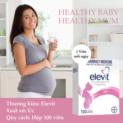 Viên uống bổ sung vitamin cho mẹ bầu Elevit Healthy Baby Healthy Mum 100 viên tăng cường sức khỏe và sức đề kháng cho mẹ và bé