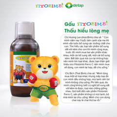 Siro Kẽm Sắt Song Hành FITOBIMBI FERRO C Bổ Sung Sắt, Kẽm Hữu Cơ Cho Bé Từ 6 Tháng Chai 200ml