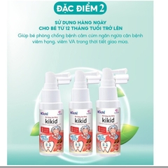 Xịt chống sâu răng Kichilachi Kikid cho bé từ 1 tuổi làm sạch khoang miệng vị dâu