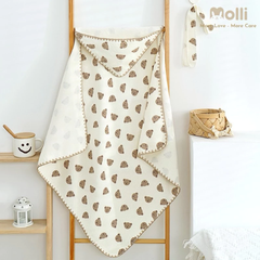 Ủ choàng có đai Muslin 3 lớp chính hãng Molli cao cấp