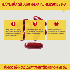 Vitamin tổng hợp bầu Nature Made Prenatal Folic Acid + DHA 100 viên giúp phòng chống dị tật và phát triển hệ thần kinh thai nhi