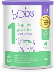 Sữa Bubs Organic Số 1 Grass Fed Infant Formula 800g Cho Trẻ Sơ Sinh Từ 0 Đến 6 Tháng Tuổi 2026