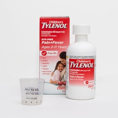 Siro Giảm Đau Hạ Sốt Tylenol Cho Trẻ 2-11 Tuổi Children’s Tylenol Pain Fever 120ml Vị Cherry 2025 – Acetaminophen Hương Anh Đào Chính Hãng Mỹ Giá Rẻ, An Toàn Không Aspirin Ibuprofen Cho Bé Mọc Răng Đau Nhức Sốt Cao