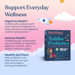 Men Vi Sinh Lovebug Kids Bột Với Chất Xơ Prebiotic Hỗ Trợ Miễn Dịch Giảm Táo Bón Cho Trẻ 1-4 Tuổi Hữu Cơ USDA 30 Gói Không Hương Vị 2026 – Lovebug Kids Probiotic Powder Prebiotic Fiber Cân Bằng Hệ Vi Sinh Đường Ruột Tăng Cường Miễn Dịch Giảm Táo Bón An Toàn Không Đường Không Chất Bảo Quản Chính Hãng Mỹ Giá Rẻ