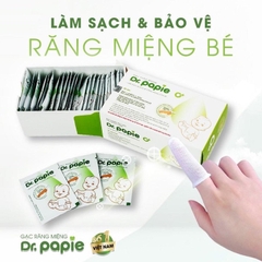 Gạc răng miệng rơ lưỡi Dr.Papie làm sạch và bảo vệ răng miệng cho bé (10 gói)