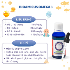 Dung dịch dầu cá tinh khiết BioAmicus Omega-3 hỗ trợ phát triển não bộ và thị giác cho bé sơ sinh hương vị cam lọ 30ml Canada