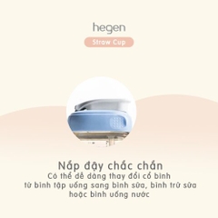 Bình tập uống có ống hút Hegen Straw cup PPSU 330ml, Blue