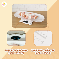 Cân điện tử kèm đo chiều cao cho bé Moaz BéBé MB - 084