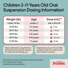 Siro Giảm Đau Hạ Sốt Tylenol Cho Trẻ 2-11 Tuổi Children’s Tylenol Pain Fever 120ml Vị Cherry 2025 – Acetaminophen Hương Anh Đào Chính Hãng Mỹ Giá Rẻ, An Toàn Không Aspirin Ibuprofen Cho Bé Mọc Răng Đau Nhức Sốt Cao