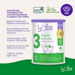 Sữa Bubs Organic Số 3 Grass Fed Toddler Milk 800g Cho Trẻ Từ 1 Đến 3