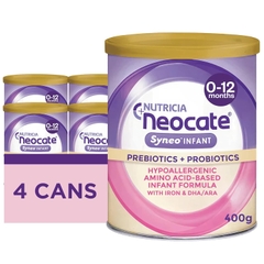Neocate Syneo Infant Axit Amin Tự Do Có Prebiotic Probiotic Hỗ Trợ Tăng Cân Tiêu Hóa Miễn Dịch Chính Hãng Mỹ