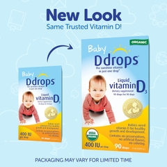 Vitamin D3 hữu cơ giọt cho trẻ sơ sinh | 400 IU mỗi giọt | Đã được chứng minh lâm sàng an toàn và hiệu quả | Không vị và không mùi | USDA Hữu cơ | Không biến đổi gen