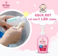 Nước rửa bình sữa Arau Baby Nhật Bản chiết xuất từ thảo mộc dạng bọt an toàn cho bé chai 500ml