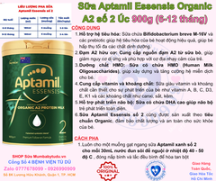Sữa Bột Aptamil Essensis Đạm Hữu Cơ A2 Úc Số 2 900g (6-12 tháng)