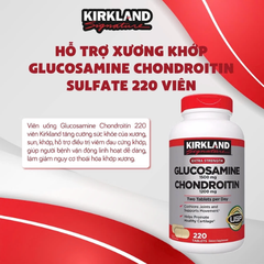 Bổ khớp Glucosamine giúp xương chắc khỏe Glucosamine & Chondroitin 280 viên Kirkland Signature đẩy lùi bệnh viêm khớp, thoái hóa
