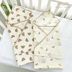 Ủ choàng có đai Muslin 3 lớp chính hãng Molli cao cấp