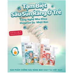 Xịt chống sâu răng Kichilachi Kikid cho bé từ 1 tuổi làm sạch khoang miệng vị cam