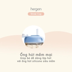 Bình tập uống có ống hút Hegen Straw cup PPSU 330ml, Blue