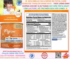 🌟 SỮA SIMILAC GO & GROW 360 TOTAL CARE SENSITIVE TODDLER DRINK 661G – THỨC UỐNG DINH DƯỠNG CHO BÉ 12-36 THÁNG HAY NÔN TRỚ & NHẠY CẢM LACTOSE, HỖ TRỢ MIỄN DỊCH VỚI 5 HMO! 🌟
