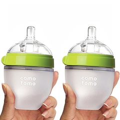 Bình sữa silicone Comotomo 150ml màu xanh cho bé từ 0M+