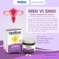 Optibac Tím 30 Viên (Optibac For Women) Men Vi Sinh Chuyên Biệt Cho Phụ Nữ 2025 – Optibac Tím 30 Viên Bổ Sung Lợi Khuẩn Cân Bằng Hệ Vi Sinh Vùng Kín Phòng Trị Viêm Nhiễm Nấm Ngứa Khí Hư Viêm Tiết Niệu An Toàn Không GMO Chính Hãng Anh Giá Rẻ