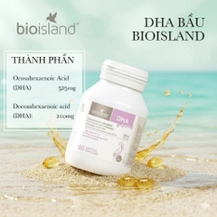 Bio Island DHA Cho Bà Bầu & Calcium Hữu Cơ 60 Viên – Bổ Sung DHA 210mg + Canxi Sữa Bò Hữu Cơ Hỗ Trợ Trí Não, Xương Thai Nhi Phát Triển Toàn Diện