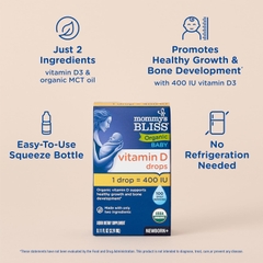 Vitamin D3 Hữu Cơ Mommy's Bliss Cho Trẻ Sơ Sinh: Giải Pháp Vàng Phát Triển Hệ Xương Khỏe Mạnh