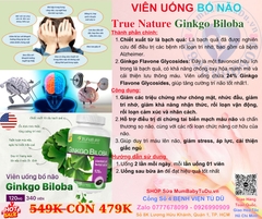 Viên Uống Bổ Não TruNature Ginkgo Biloba 340 Softgels 2026 – Viên Uống TruNature Ginkgo Biloba 120mg Bổ Sung Chiết Xuất Lá Bạch Quả Tăng Cường Trí Nhớ Tập Trung Tuần Hoàn Máu Não Giảm Mệt Mỏi Chóng Mặt Ù Tai An Toàn Không GMO Không Gluten Chính Hãng Mỹ Costco Giá Rẻ