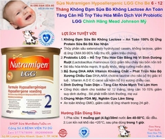 Sữa Công Thức Nutramigen Hypoallergenic LGG Cho Bé Từ 6 - 12 Tháng 2026 – Nutramigen 2 LGG Complete Không Đạm Sữa Bò Không Lactose An Toàn Tăng Cân Hỗ Trợ Tiêu Hóa Miễn Dịch Với Probiotic LGG Chính Hãng Mead Johnson Mỹ Giá Rẻ Cho Trẻ Dị Ứng Đạm Sữa Bò