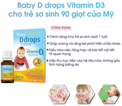 VITAMIN BABY DDROPS D3 400 I.U 90 Giọt ( Mỹ )