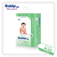Bỉm Tã quần Goldgi+ X5 size M 54 miếng (cho bé 6 - 11kg)