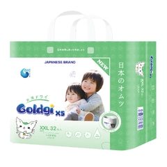 Bỉm Tã quần Goldgi+ X5 size XXL 32 miếng (cho bé > 15kg)