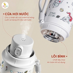 Bình Đun Nước Cầm Tay Moaz BéBé MB-058 Universe 500ml – Bình Đun Nước Di Động Pha Sữa Cho Bé Sơ Sinh Khi Đi Du Lịch, Về Quê, Pin Sạc USB, Màn Hình LED