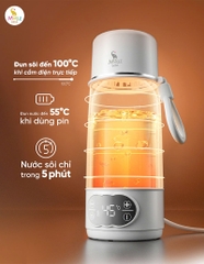 Bình Đun Nước Cầm Tay Moaz BéBé MB-058 Universe 500ml – Bình Đun Nước Di Động Pha Sữa Cho Bé Sơ Sinh Khi Đi Du Lịch, Về Quê, Pin Sạc USB, Màn Hình LED