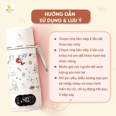 Bình Đun Nước Cầm Tay Moaz BéBé MB-058 Universe 500ml – Bình Đun Nước Di Động Pha Sữa Cho Bé Sơ Sinh Khi Đi Du Lịch, Về Quê, Pin Sạc USB, Màn Hình LED