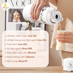 Bình Đun Nước Cầm Tay Moaz BéBé MB-058 Universe 500ml – Bình Đun Nước Di Động Pha Sữa Cho Bé Sơ Sinh Khi Đi Du Lịch, Về Quê, Pin Sạc USB, Màn Hình LED