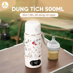 Bình Đun Nước Cầm Tay Moaz BéBé MB-058 Universe 500ml – Bình Đun Nước Di Động Pha Sữa Cho Bé Sơ Sinh Khi Đi Du Lịch, Về Quê, Pin Sạc USB, Màn Hình LED
